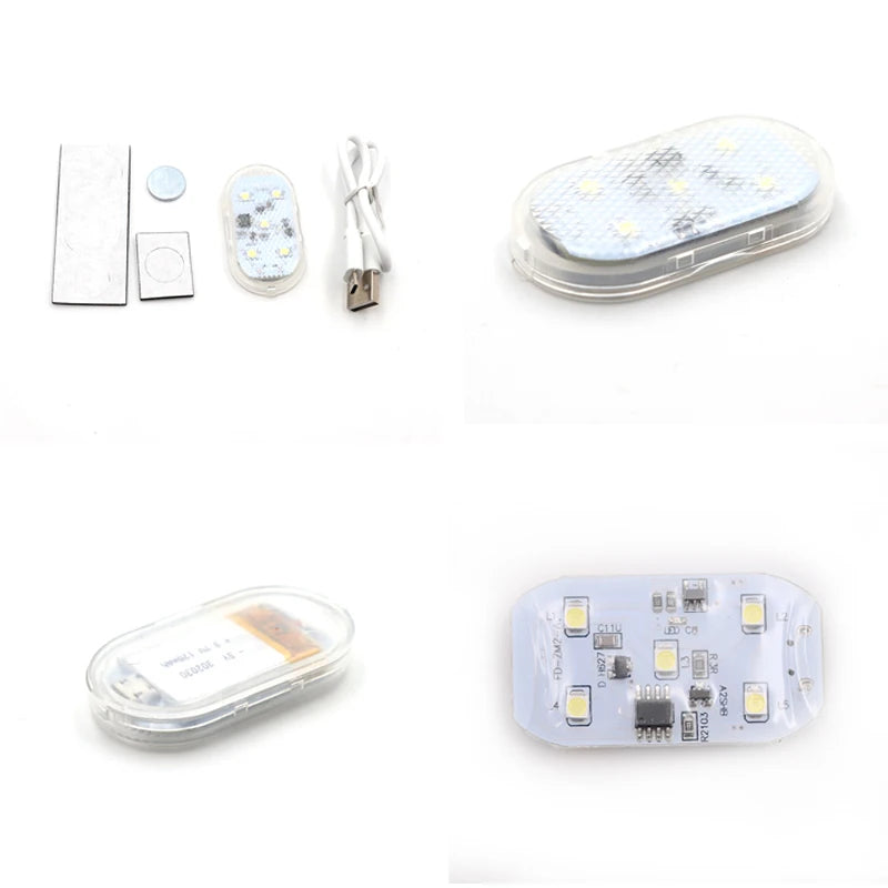Car Led Welcome Light Magnetic Control USB Charging Auto Open Door Safe Anti-collision Signal Lamp