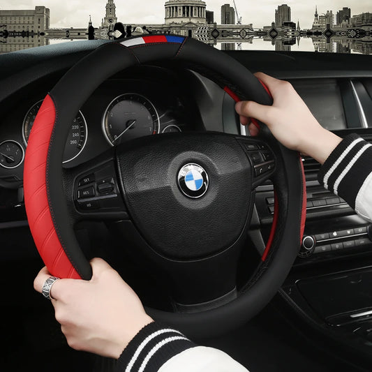 Universal Car Steering Wheel Cover Leather  Car steering sleeve Car Accessories Auto Steering-Weel covers Auto Upholstery