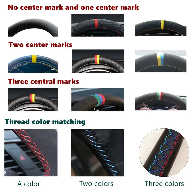 Car Steering Wheel Cover Artificial Leather For Volkswagen VW Golf 7 Mk7 Touran Up New Polo Jetta Passat B8 Tiguan Accessories
