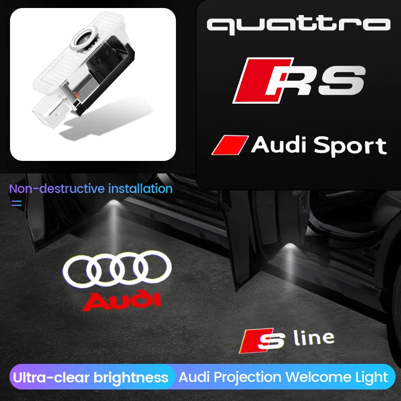 Car Led Door logo Light For Audi A1 A3 8V 8P 8L A4 B5 B6 B7 B8 A6 C5 C6 C7 A5 8T A7 A8 Q3 Q5 Q7 TT S6 Sline Quattro Accessories