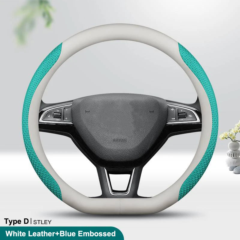 Auto Parts Car Steering Wheel Cover Anti Slip Pu Leather Steering Protector Anti Scratch Steer Wheel Cover Universal for 38cm