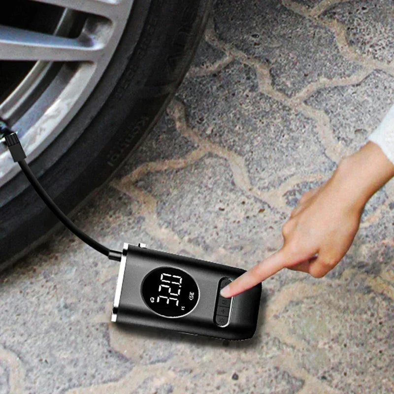 Portable Electric Tire Inflator 150PSI Mini Air Pump with Rechargeable Battery for Cars Motorcycles Bicycles and SportsEquipment