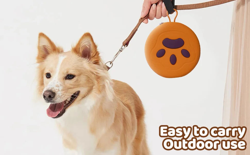 Foldable double travel dog bowl - 2-in-1 portable pet food and water bowl with zipper box foldable cat/dog bowl