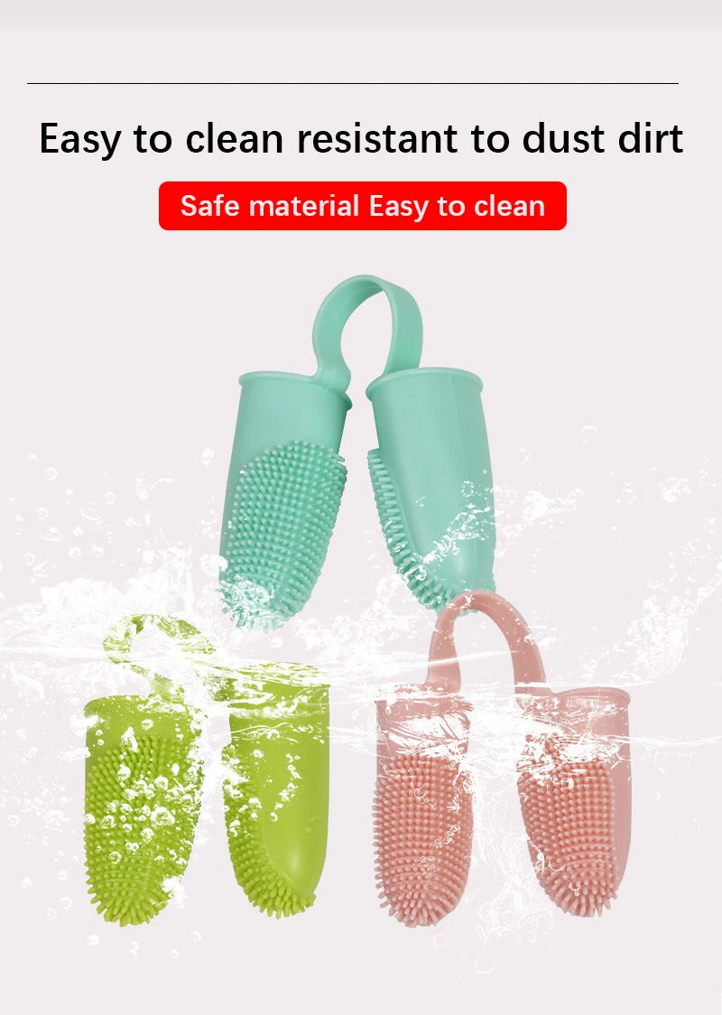 Dual Finger Set Pet Toothbrush Oral Cleaning Dog Flexible Durable Suppleness Toothbrush Safe Non-toxic Easy Clean Pet Products