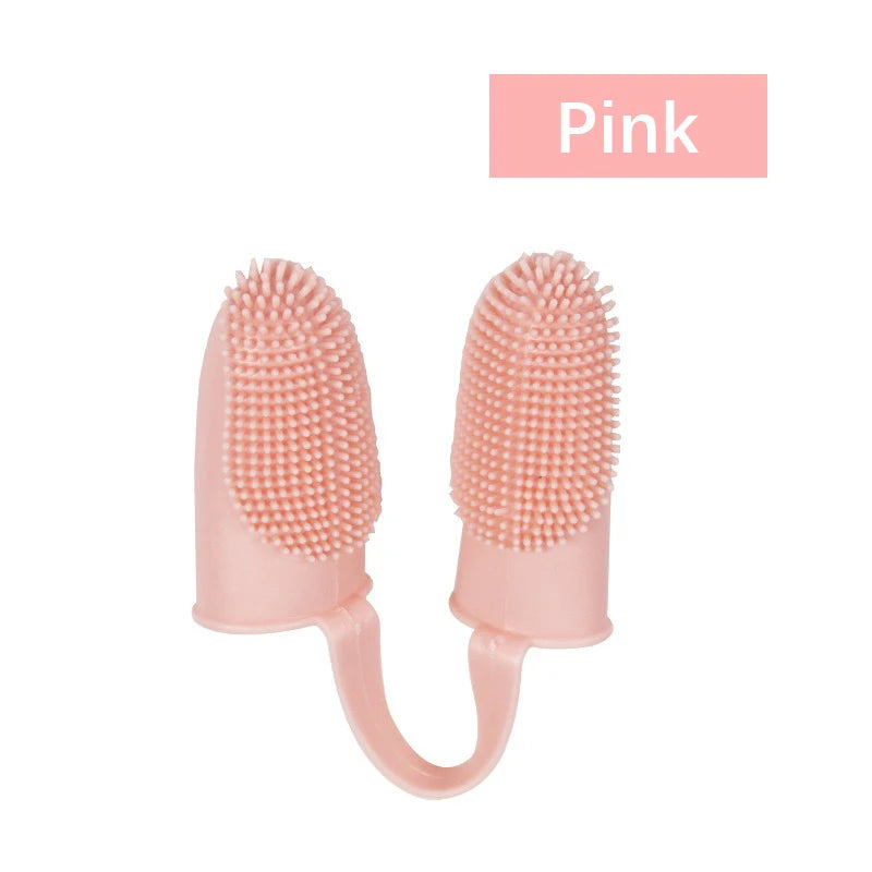 Dual Finger Set Pet Toothbrush Oral Cleaning Dog Flexible Durable Suppleness Toothbrush Safe Non-toxic Easy Clean Pet Products
