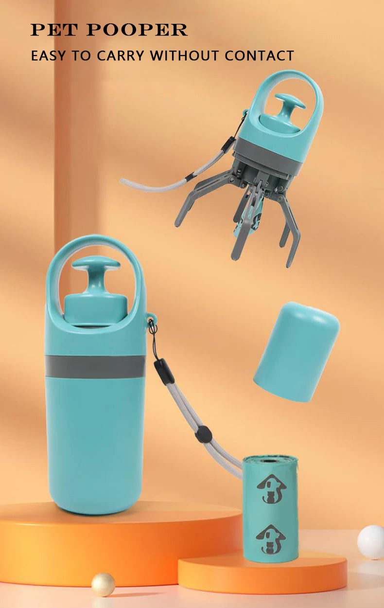 Portable Pet Poop Scooper with Waste Bag Dispenser