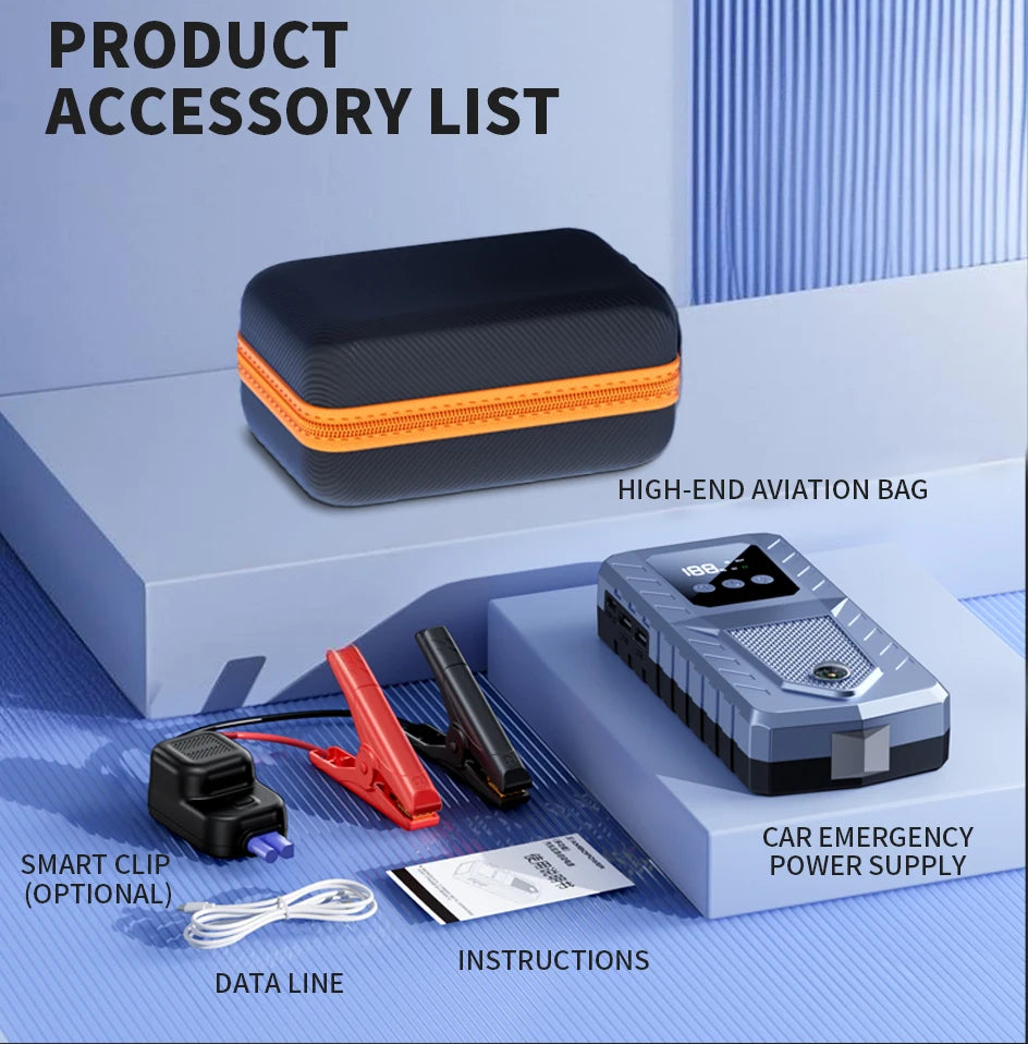 Car Jump Starter Battery Power Bank 2000A/3000A for Car Starter Portable Emergency Booster 12V Auto Starting Device