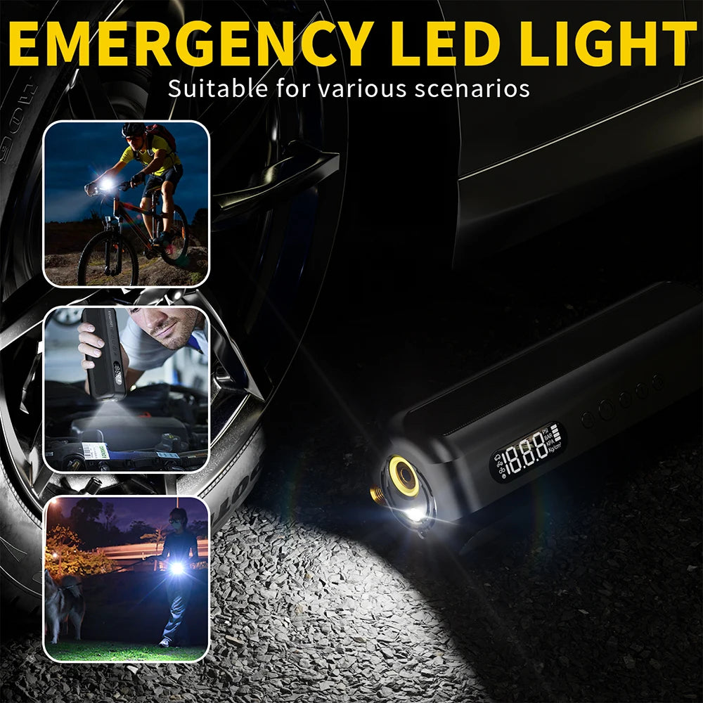 150PSI/19Cylinder Portable Air Pump, Electric Tie Inflator with Digital Pressure Gauge, Fast Inflation for Car Tires,Bikes,Balls