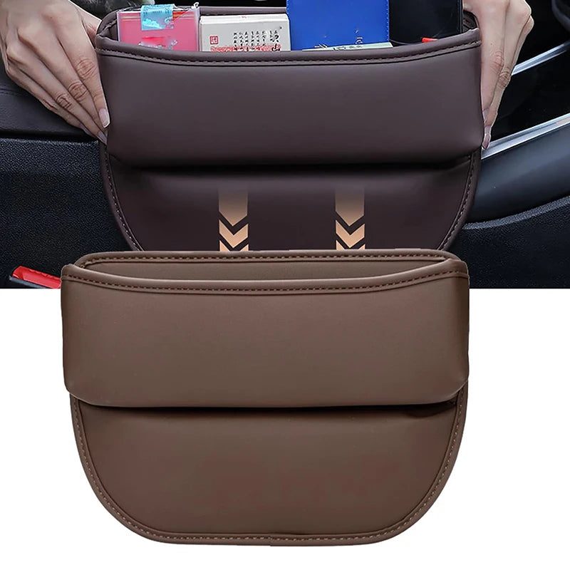 Leather Car Seat Gap Organizer – Multifunction Vehicle Storage Box with PU Leather Design