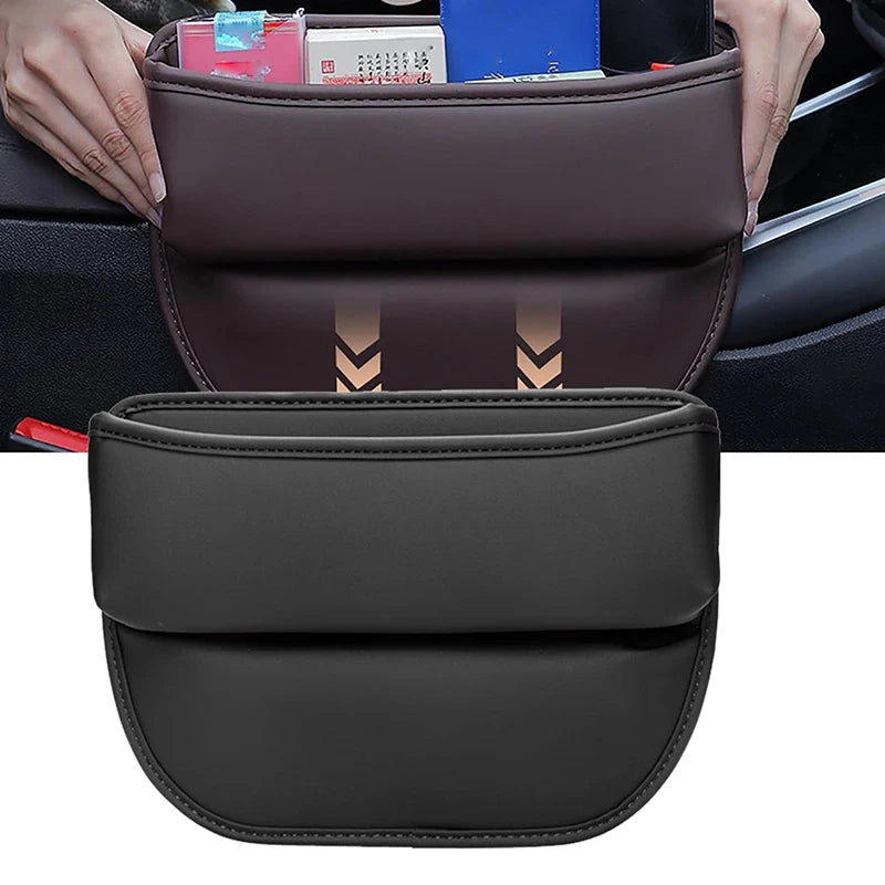 Leather Car Seat Gap Organizer – Multifunction Vehicle Storage Box with PU Leather Design