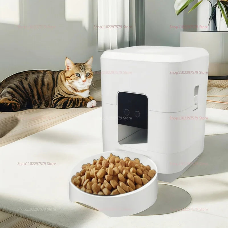 Smart Pet Feeder 2L Automatic Wifi Enabled Dry Food Dispenser for Cat Dog Home Use App Control Pet Supplies Auto Feeding System.