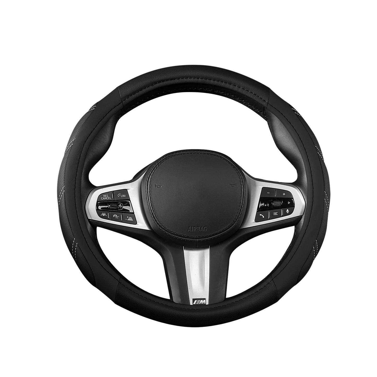 Car Steering Wheel Cover 14-15 Inch Universal Sport Leather All Purpose Upholstered Grip Breathable Truck SUV Jeep