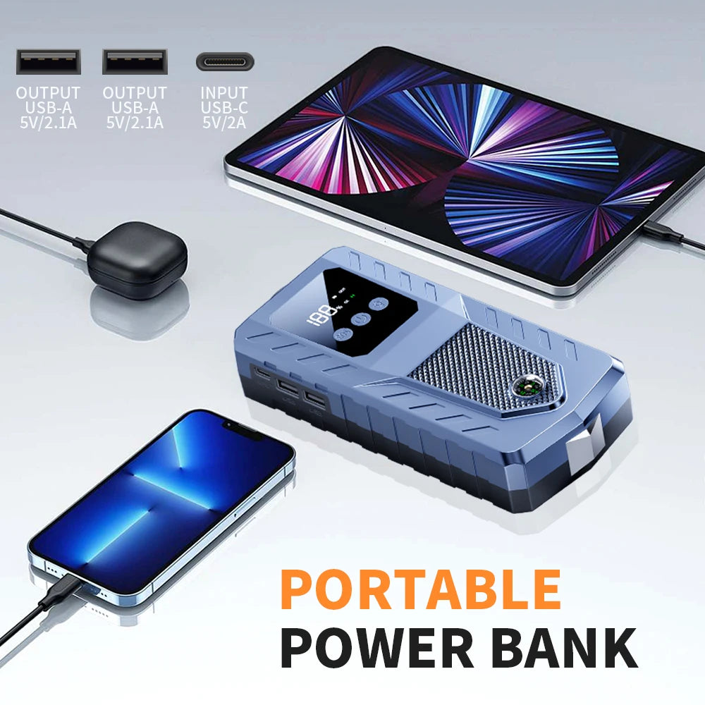 Car Jump Starter Battery Power Bank 2000A/3000A for Car Starter Portable Emergency Booster 12V Auto Starting Device