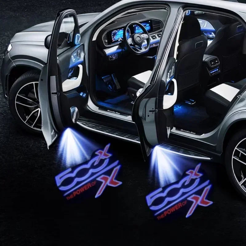 Led Car Door Logo Welcome Light For Fiat 500x 2015- 2021 2022 2023 500L 2013-2017 2018 2019 Projector Auto Decoration Accessory