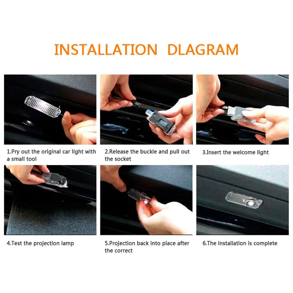 LED Car Door Welcome Logo Projector Light Accessories For Land Rover Range Rover 3 4 L322 L405 L551 2010 - 2022 2016 2017 2018