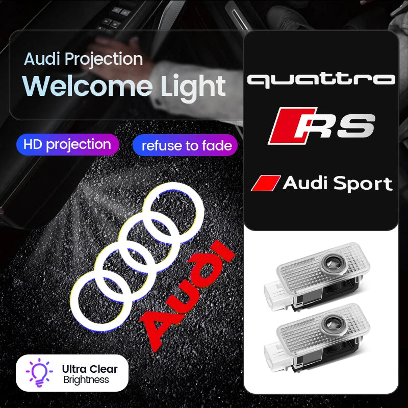 Car Led Door logo Light For Audi A1 A3 8V 8P 8L A4 B5 B6 B7 B8 A6 C5 C6 C7 A5 8T A7 A8 Q3 Q5 Q7 TT S6 Sline Quattro Accessories