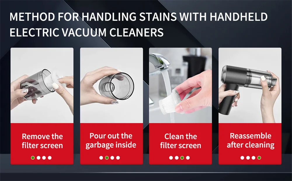 Handheld Cordless Car Vacuum Cleaner – 15000PA High Power, Portable Multi-Nozzle with Blowing & Suction for Car, Home & Office