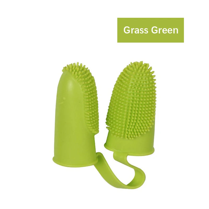 Dual Finger Set Pet Toothbrush Oral Cleaning Dog Flexible Durable Suppleness Toothbrush Safe Non-toxic Easy Clean Pet Products