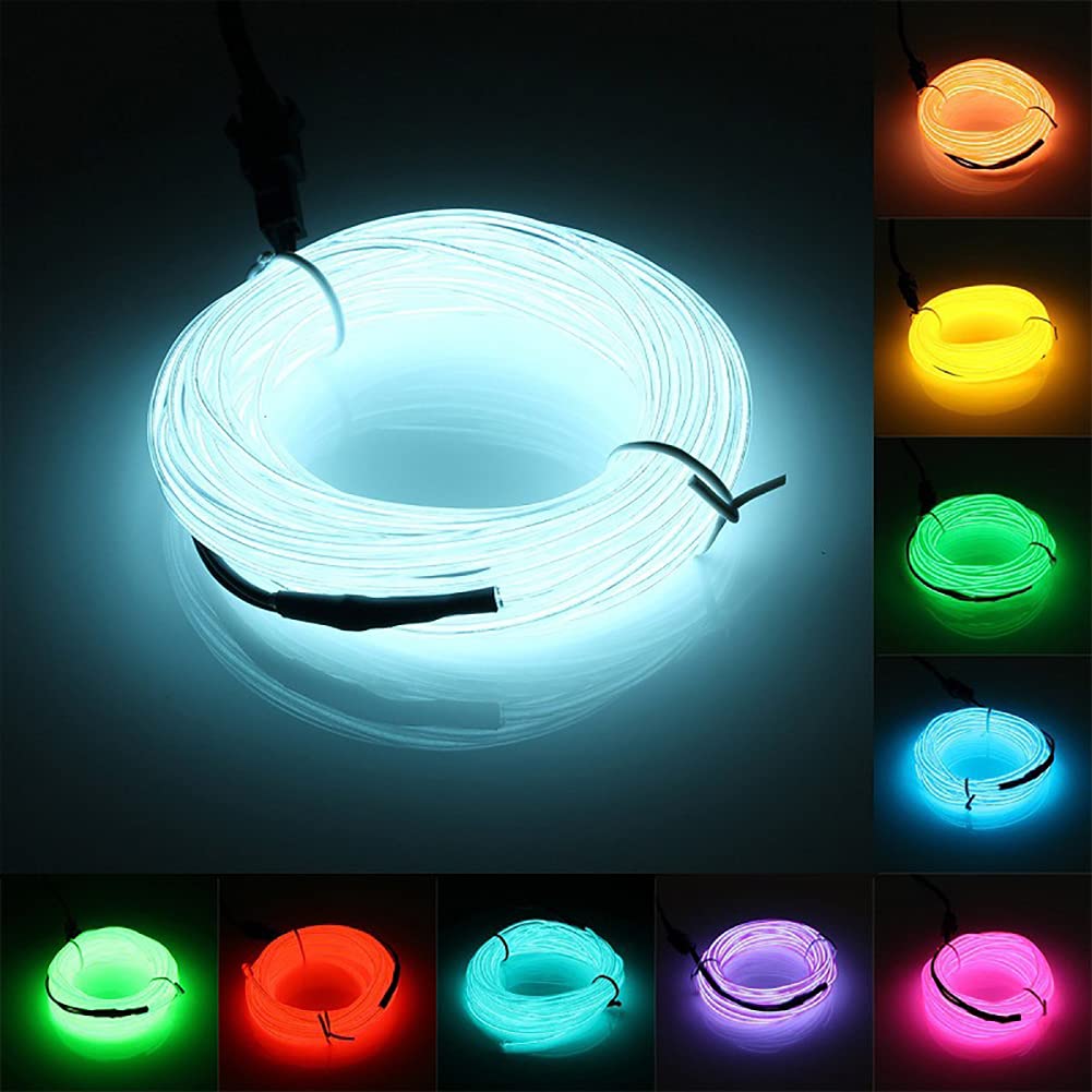 5M Car Interior Led Strip Light Neon EL Wiring Decorative Lamp For Auto DIY Flexible Ambient Light USB Party Atmosphere Diode