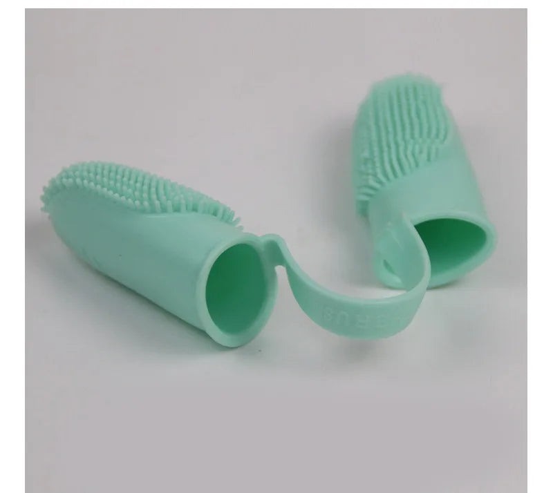 Dual Finger Set Pet Toothbrush Oral Cleaning Dog Flexible Durable Suppleness Toothbrush Safe Non-toxic Easy Clean Pet Products