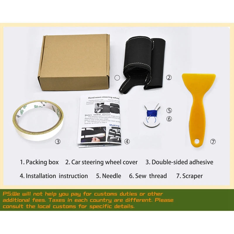 Car Steering Wheel Cover Artificial Leather For Volkswagen VW Golf 7 Mk7 Touran Up New Polo Jetta Passat B8 Tiguan Accessories