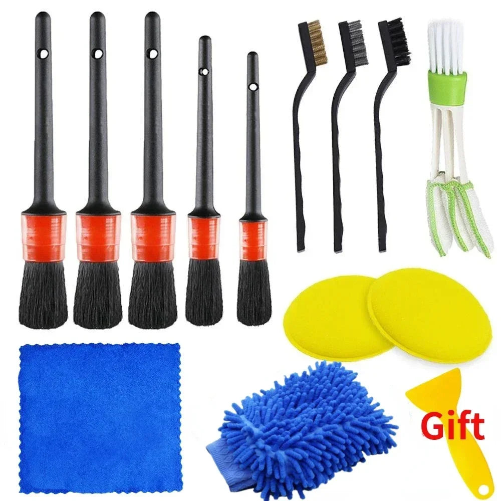 Car Interior Cleaning Kit – Detailing Brushes, Sponges, Microfiber Towels & Vent Tools (15 PCS)