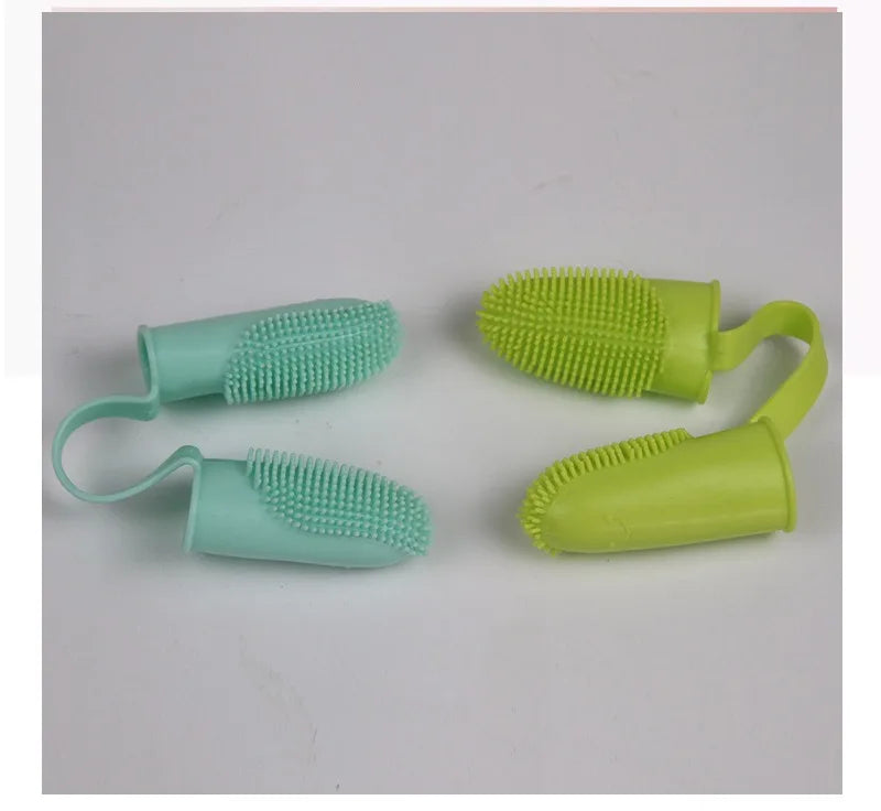 Dual Finger Set Pet Toothbrush Oral Cleaning Dog Flexible Durable Suppleness Toothbrush Safe Non-toxic Easy Clean Pet Products