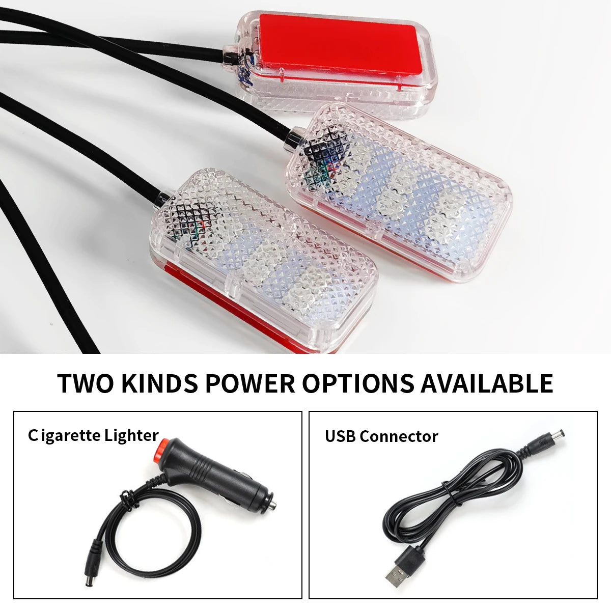 LED Car Interior Ambient Foot Strip Light Kit Accessories Backlight Auto Interior Ambient Lamps with LED Pink Light