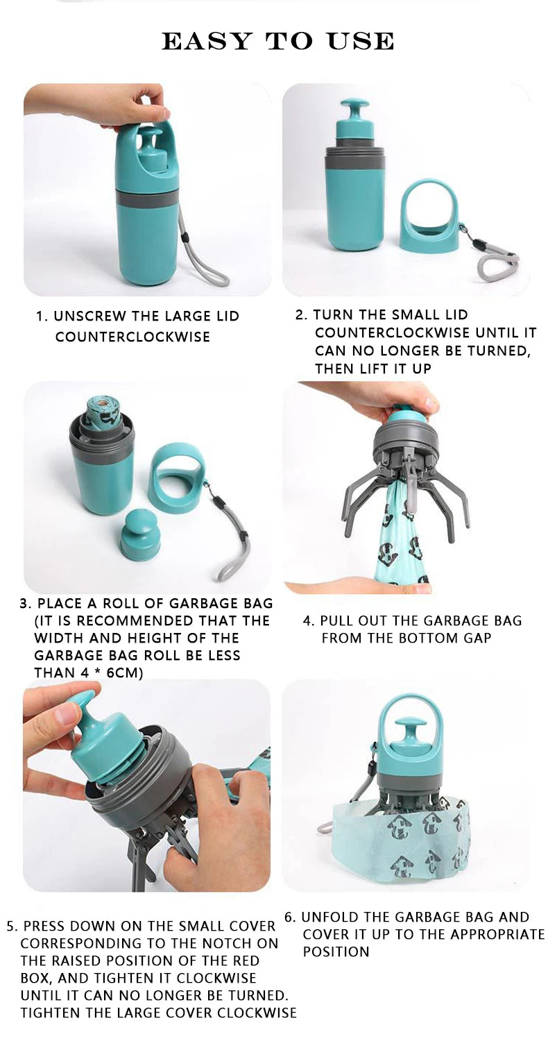 Portable Pet Poop Scooper with Waste Bag Dispenser
