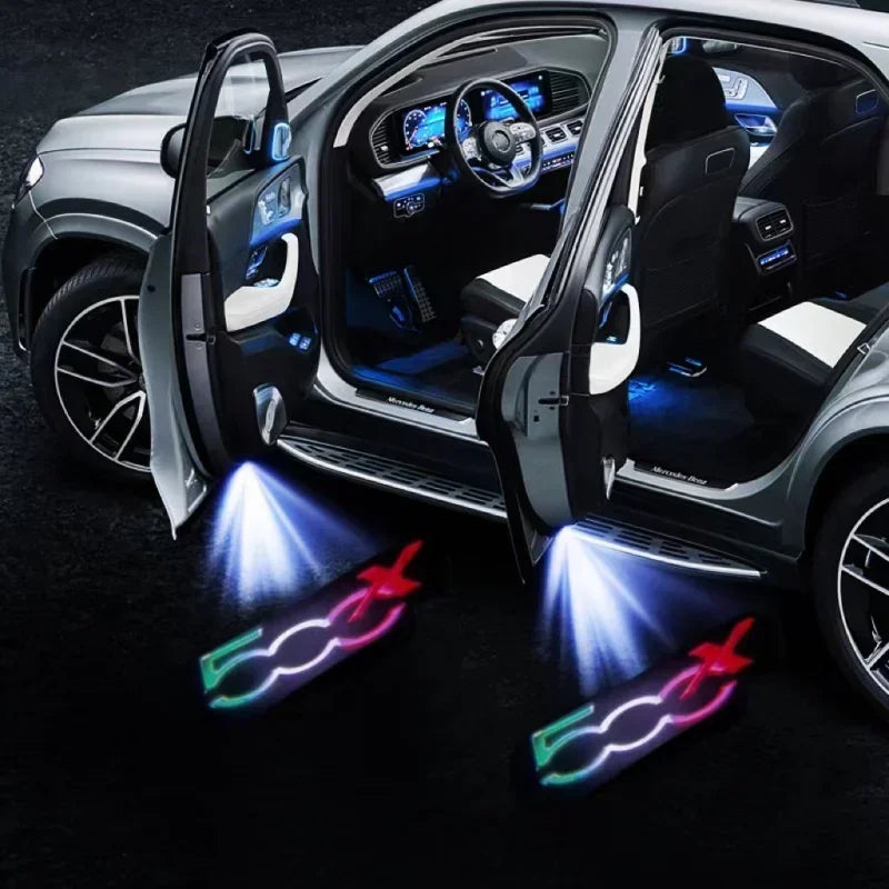 Led Car Door Logo Welcome Light For Fiat 500x 2015- 2021 2022 2023 500L 2013-2017 2018 2019 Projector Auto Decoration Accessory