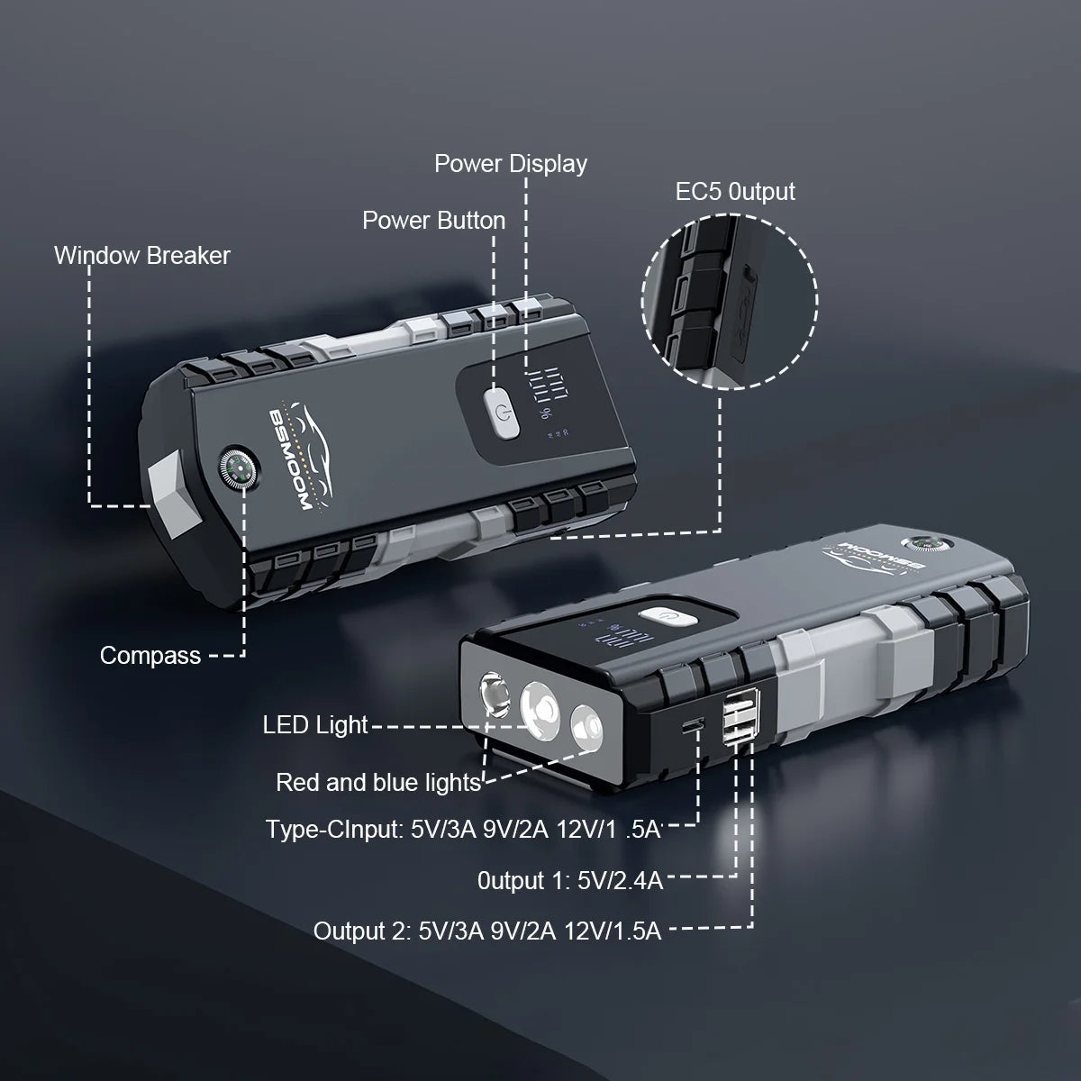 Power Bank 21800mAh Jump Starter Portable Charger Car Booster 12V Auto Starting Device Emergency Car Battery Starter