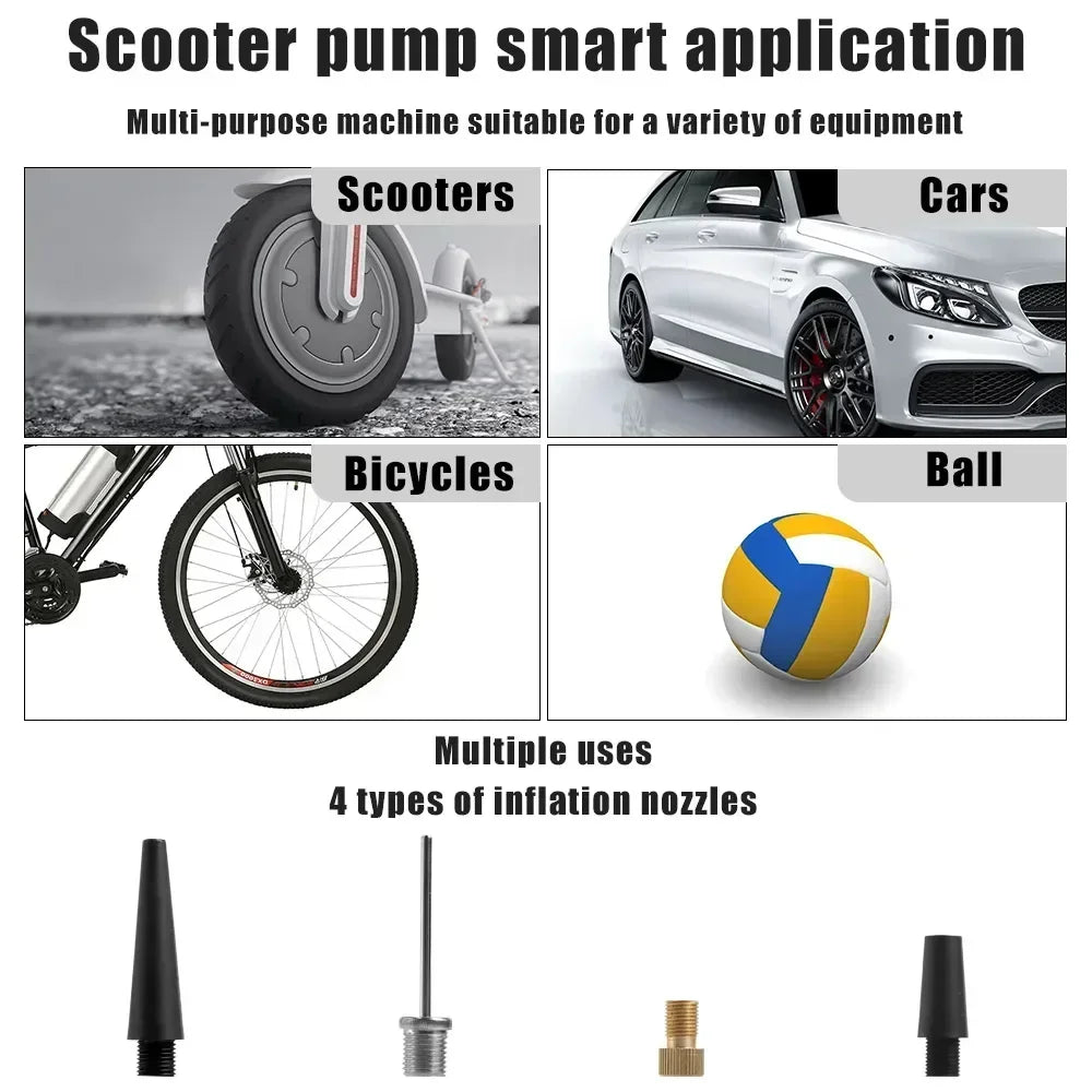 Portable Electric Tire Inflator 150PSI Mini Air Pump with Rechargeable Battery for Cars Motorcycles Bicycles and SportsEquipment