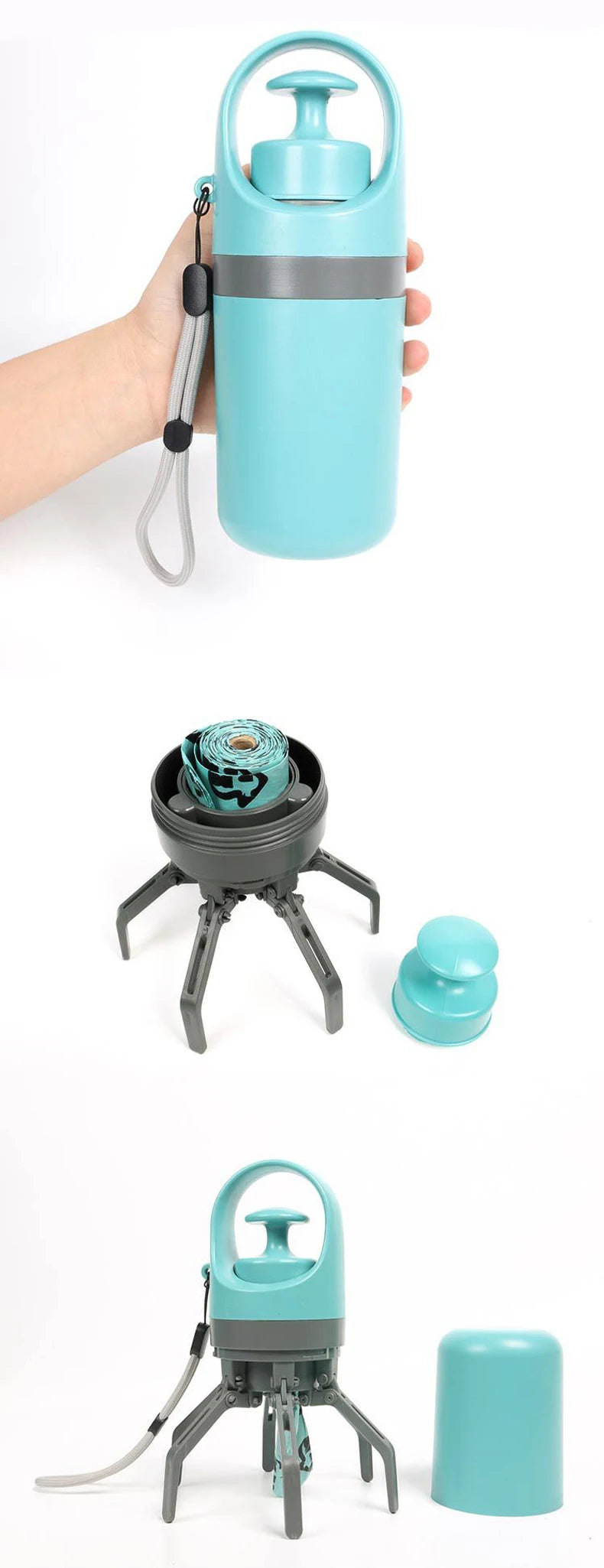 Portable Pet Poop Scooper with Waste Bag Dispenser