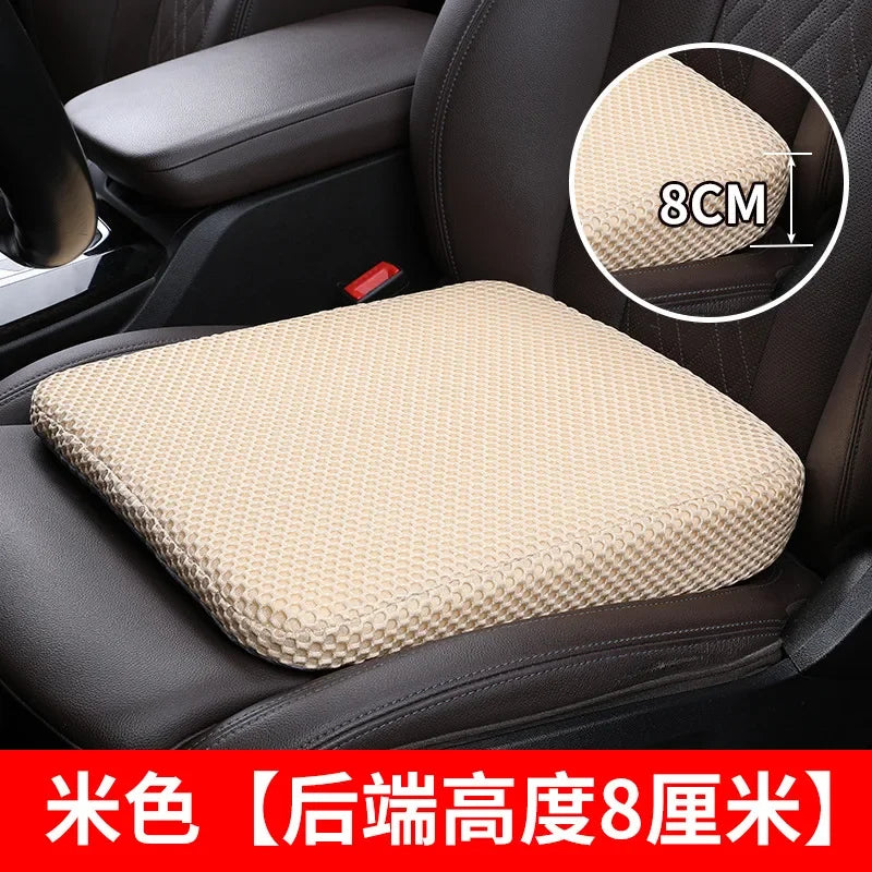 Car Seat Height Pad Thickened Memory Foam Car Seat Cushion for Sedentary Car Drivers Anti-Slip Beveled Design Leveling Pad
