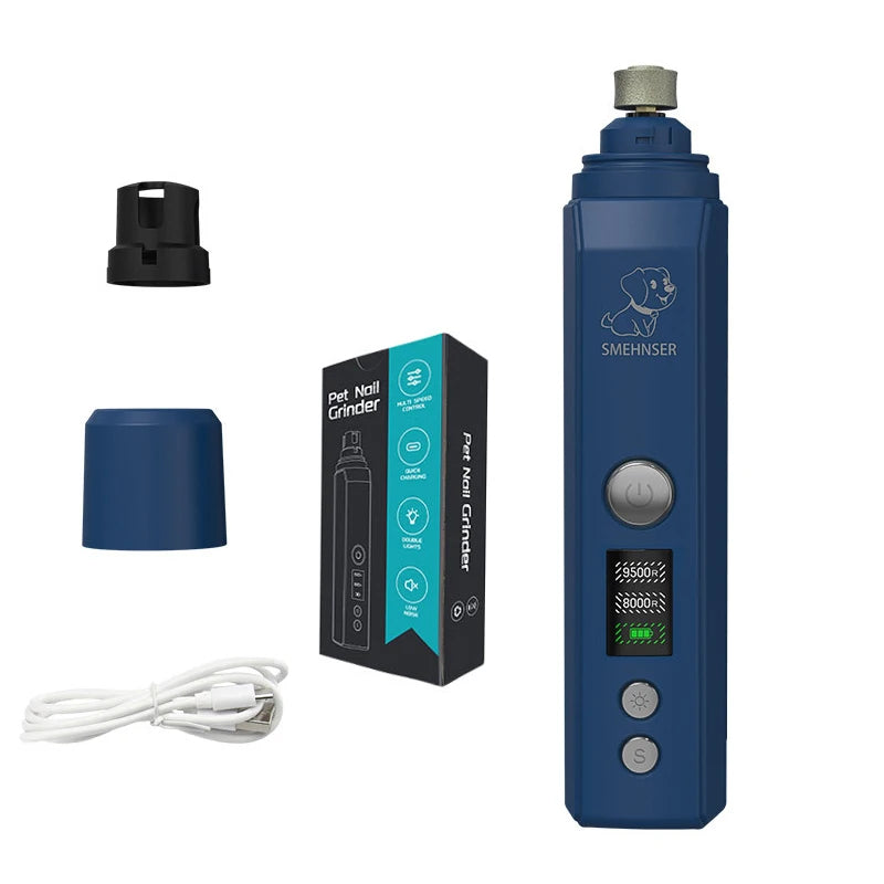 Professional Dog Nail Grinder Electric Pet Nail Trimmer Painless Paws Grooming Machine for Small Medium Large Dog Cats Low Noise