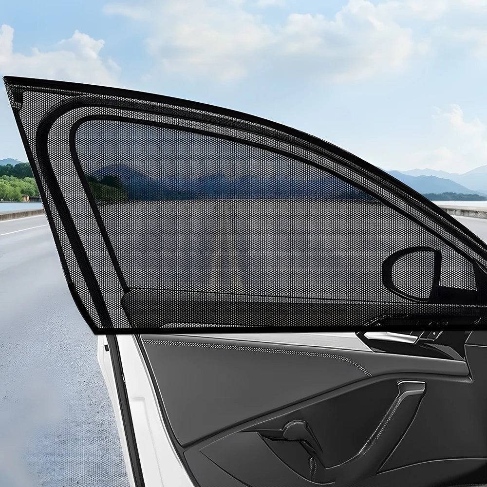Car Sun Shades: UV Protection, Side & Rear Window Mesh Curtains, Mosquito Repellent, Sun Visor for SUV, Car, RV - Summer Essenti