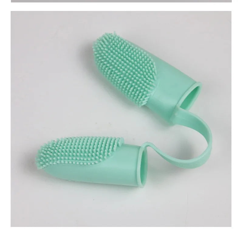 Dual Finger Set Pet Toothbrush Oral Cleaning Dog Flexible Durable Suppleness Toothbrush Safe Non-toxic Easy Clean Pet Products