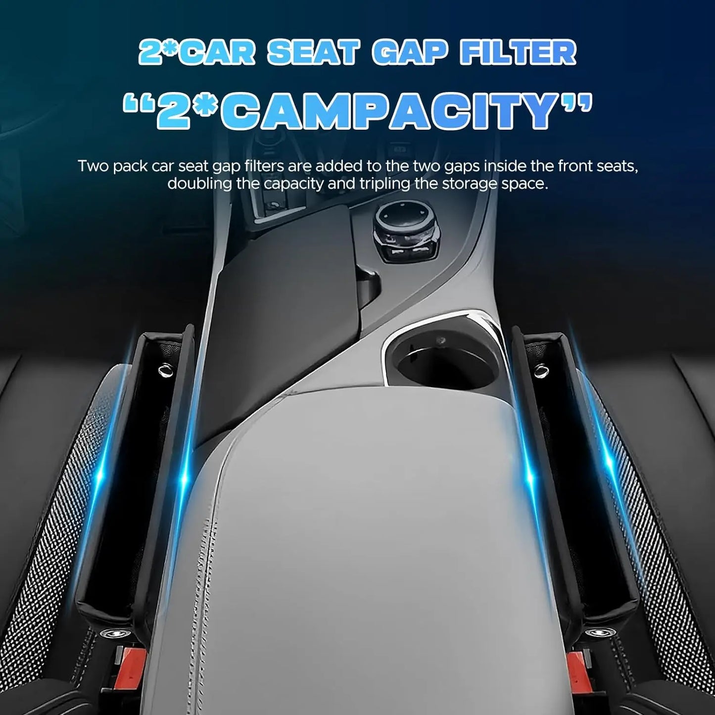 Leather Car Seat Gap Organizer – Multifunction Vehicle Storage Box with PU Leather Design