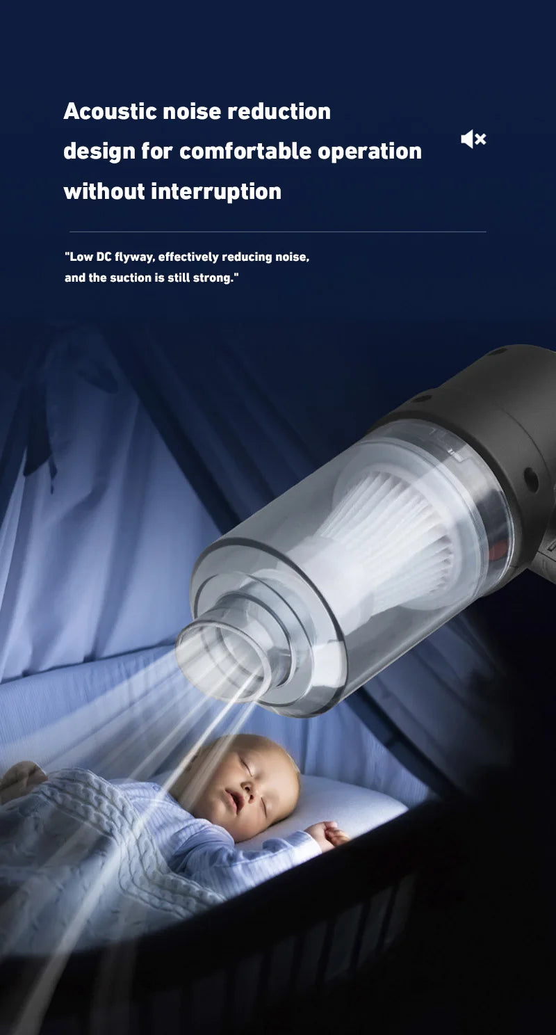 Portable Car Vacuum Cleaner – Wireless Handheld Mini Vacuum with Strong Suction for Cars & Home