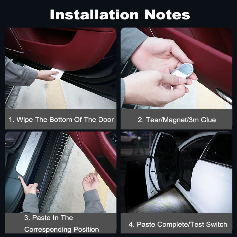 Car Led Welcome Light Magnetic Control USB Charging Auto Open Door Safe Anti-collision Signal Lamp