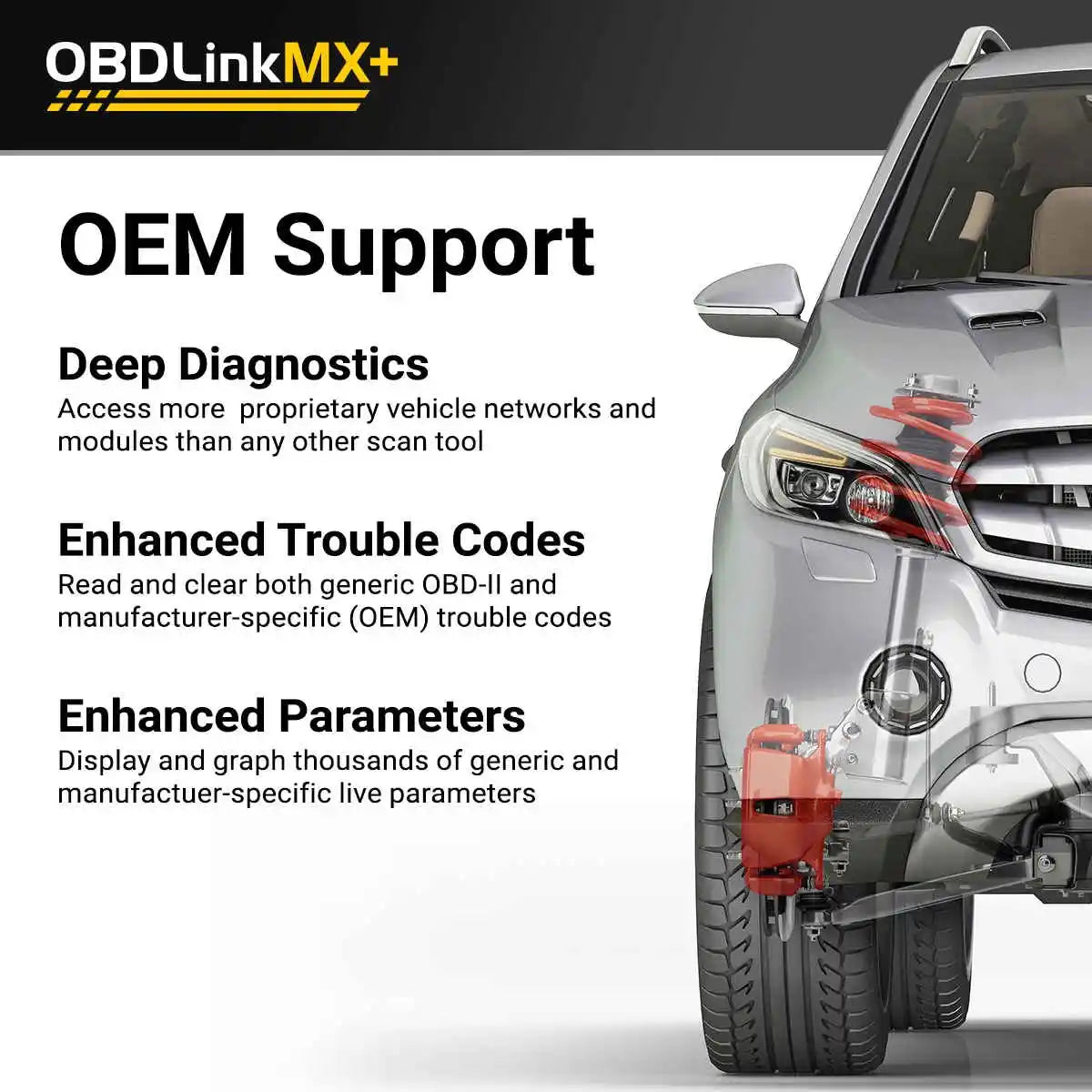 OBDLink MX PLUS OBD2 Scanner Diagnostic Scan Tool for iOS Android, Kindle Fire or Windows Device