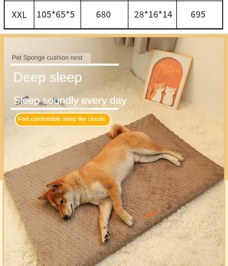 Memory Foam Pet Bed With Removable Washable Faux Fur Cover Orthopedic Waterproof Dog Bed For Crate Anti-Slip Bottom Dog Bed