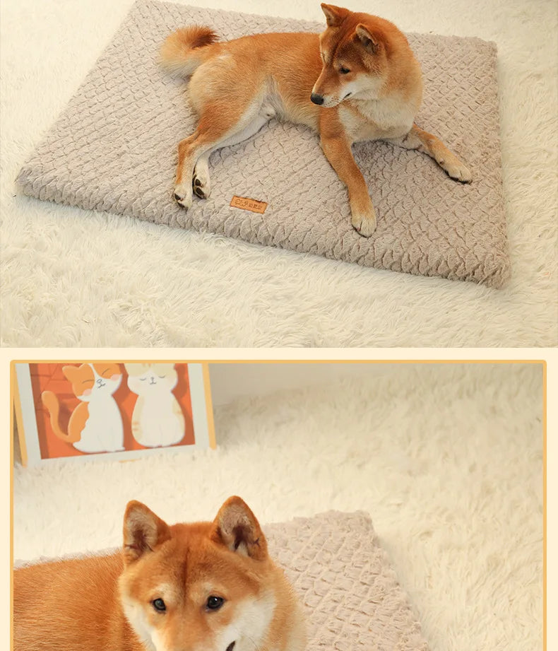 Memory Foam Pet Bed With Removable Washable Faux Fur Cover Orthopedic Waterproof Dog Bed For Crate Anti-Slip Bottom Dog Bed