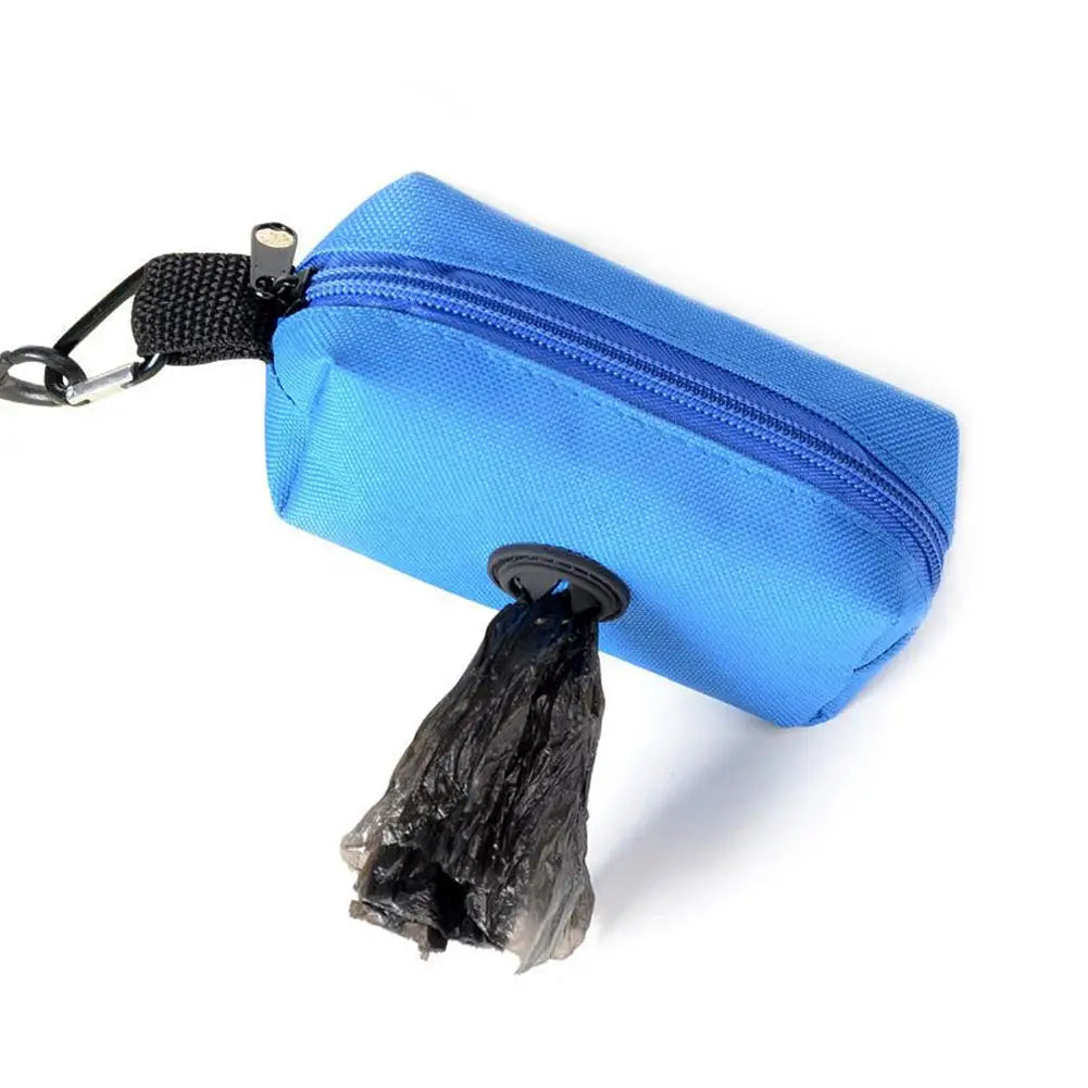 Dog Poop Bag Holder For Leash Doggie Waste Bag Dispenser Fabric Puppy Potty Carrier Small Doggy Zipper Pouch With Carabiner Clip