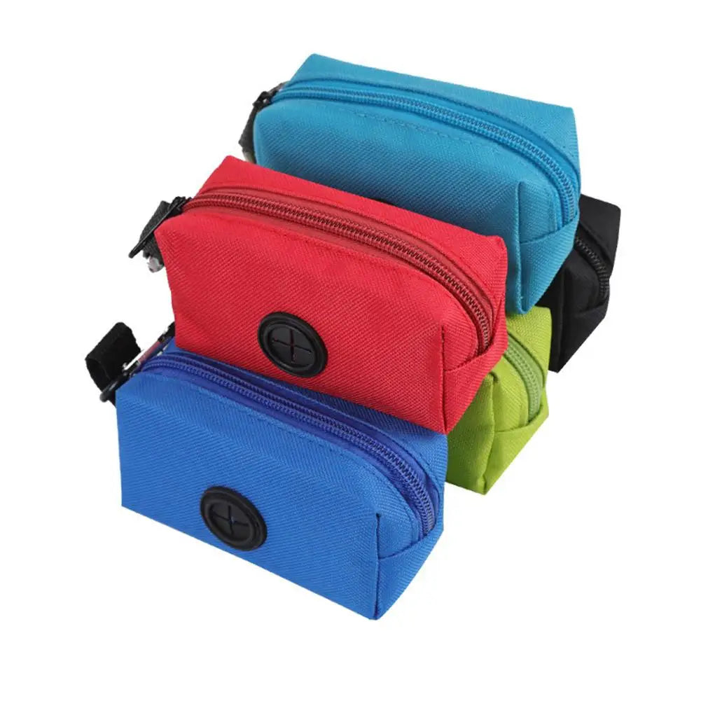 Dog Poop Bag Holder For Leash Doggie Waste Bag Dispenser Fabric Puppy Potty Carrier Small Doggy Zipper Pouch With Carabiner Clip