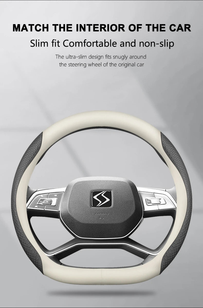 Auto Parts Car Steering Wheel Cover Anti Slip Pu Leather Steering Protector Anti Scratch Steer Wheel Cover Universal for 38cm