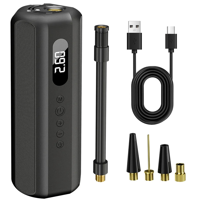 150PSI/19Cylinder Portable Air Pump, Electric Tie Inflator with Digital Pressure Gauge, Fast Inflation for Car Tires,Bikes,Balls