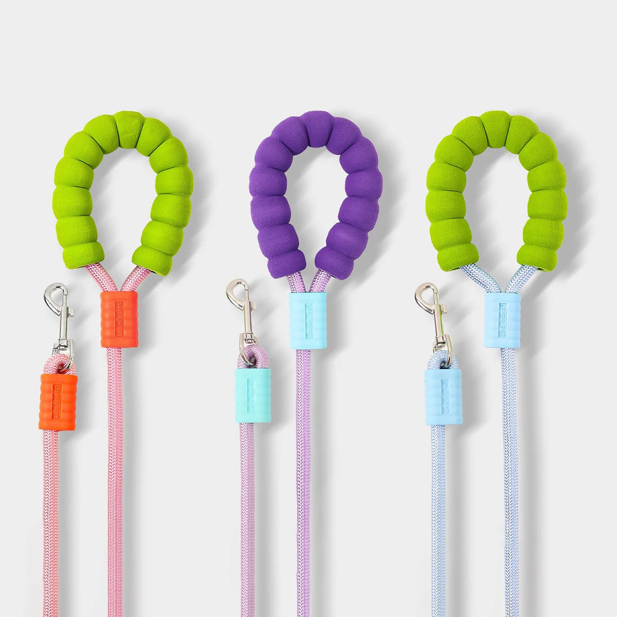 150cm Long Dog Leash with Foam Handle Cushioning Shock-Absorbing Elastic Alloy Buckle Durable Comfortable Rope for Walking