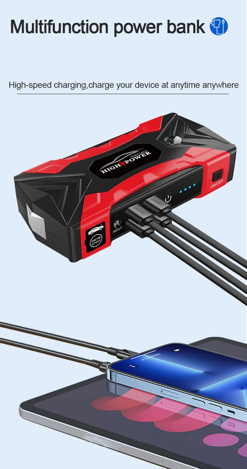 Power Bank Car Battery Starter Jump Starter Portable Charger Car Booster Car Battery Jump Starter