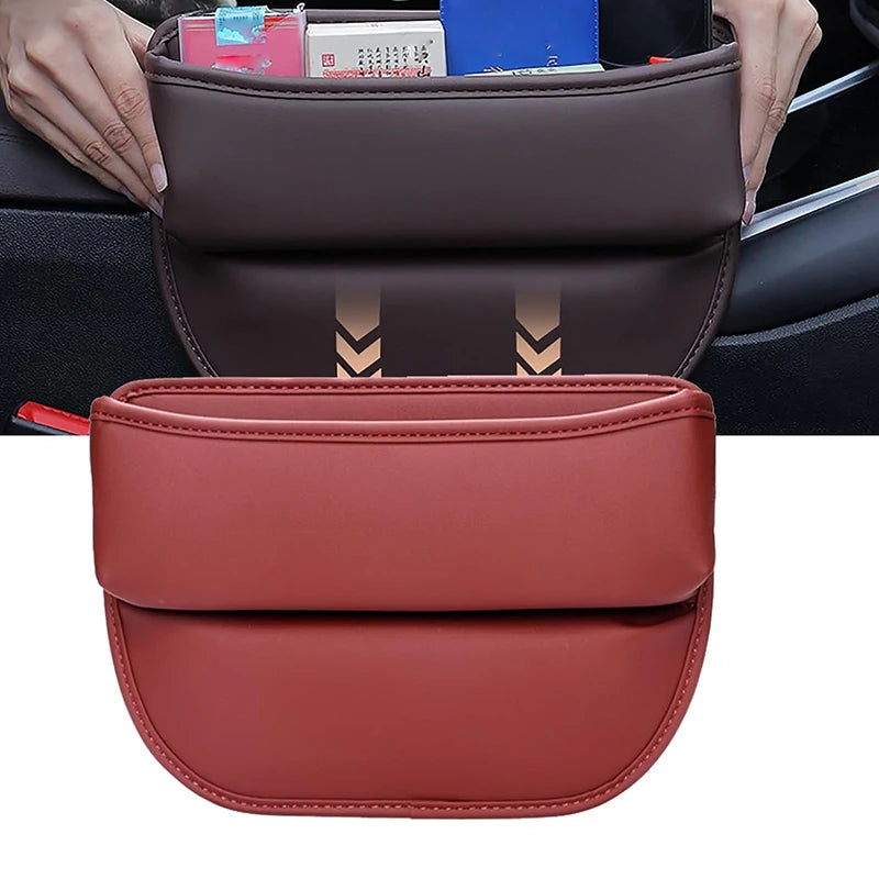 Leather Car Seat Gap Organizer – Multifunction Vehicle Storage Box with PU Leather Design